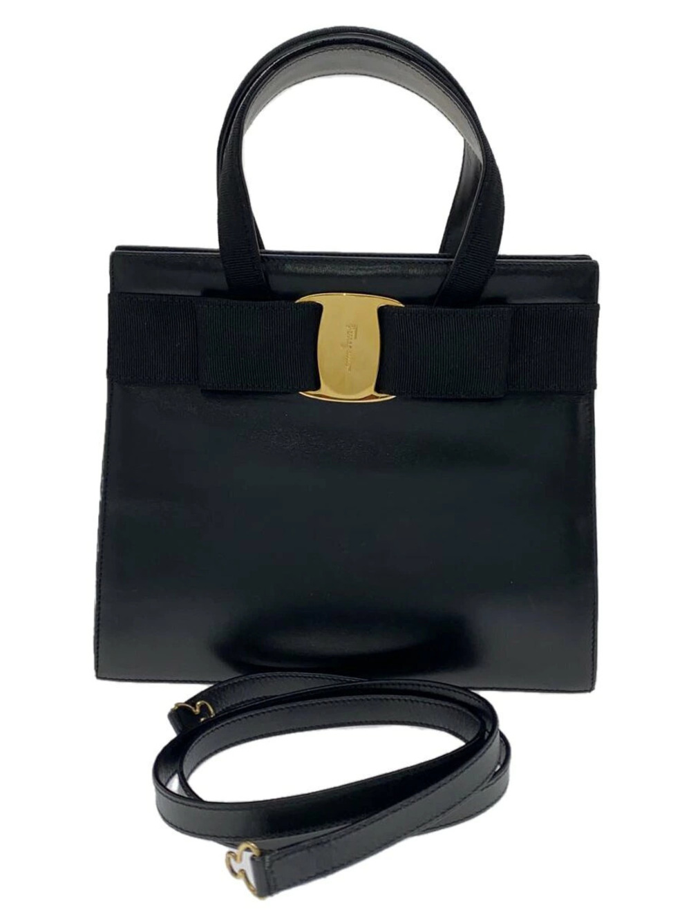 Salvatore Ferragamo Shoulder Bag Leather Black